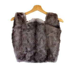 Real Fur Shoulder Bag Handbag Purse Brown Grey Soft